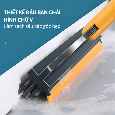 Chổi Chà Sàn Nhà Tắm Thông Minh Thiết Kế Đầu Gạt Nước Và Đầu Chổi Xoay 120 Độ Quét Nhà Siêu Sạch Mọi Góc Bẩn - dododios