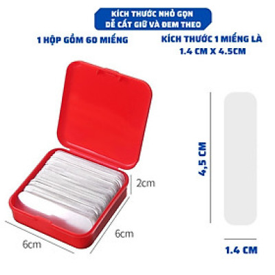 Băng keo dán 2 mặt trong suốt siêu dính treo đồ (Hộp 60 miếng)