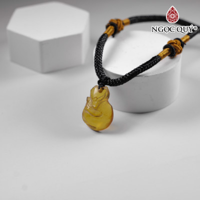 Mặt dây chuyền hồ ly hổ phách 14x19mm - Ngọc Quý Gemstones