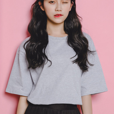 Áo thun nữ cotton cổ tròn trơn basic, phong cách tối giản nhẹ nhàng HB03