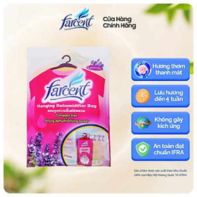 Túi hút ẩm khử mùi, chống mốc có móc treo chính hãng Farcent - Hương hoa Oải Hương