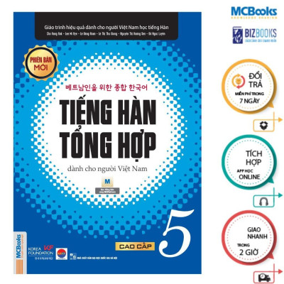 Sách - Tiếng Hàn Tổng Hợp Cao Cấp 5 + 6 - 2 Cuốn Bài Học + 2 Bài Tập - Bản Đen Trắng - MCBooks