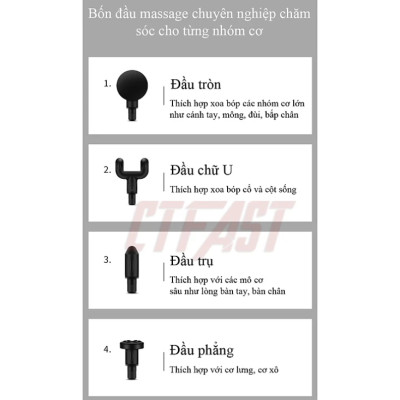 Máy massage KG802 mini cầm tay 6 chế độ hỗ trợ mát xa chuyên sâu, giảm đau cơ, cứng khớp hiệu quả nhanh chóng, đi kèm 4 đầu chuyên dụng 1500mah( tặng kèm 1 khăn lau thấm 2 mặt )- Hàng chính hãng
