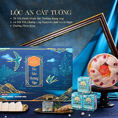 [CHÍNH HÃNG] Yến Sào Hoàng Kim - Hộp Quà Lộc An Cát Tường (50g Tổ Yến & 4 Hũ Yến Chưng Ăn Kiêng) - Quà Tặng Sức Khỏe, Tốt Cho Người Tiểu Đường