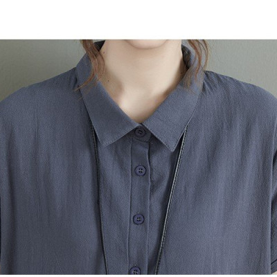 Đầm đũi suông dáng dài chữ A cổ Đức phối cúc ngực có túi 2 bên vải mềm mại, tôn dáng da61