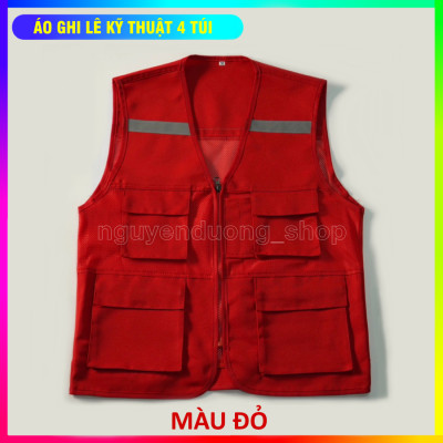 ÁO GHI LÊ 4 TÚI PHẢN QUANG BẢO HỘ LAO ĐỘNG , ÁO KỸ THUẬT , KỸ SƯ, ÁO CÔNG NHÂN, ÁO GILE