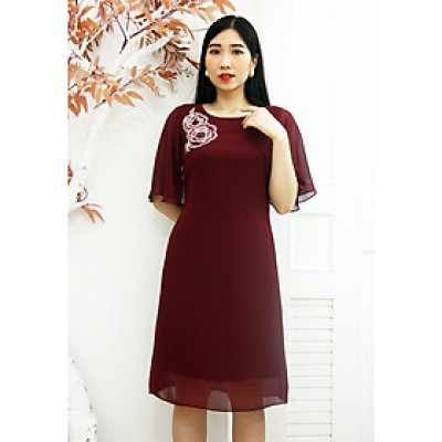 Đầm thiết kế dáng suông TFL803 – Váy đầm trung niên bigsize TIFALU