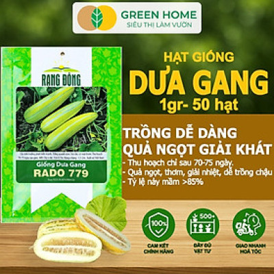 Hạt Giống Dưa Gang GreenHome, Gói 1gr~50 hạt, Dễ Trồng Quanh Năm, Nảy Mầm Cao, Thu Hoạch Nhanh, T04