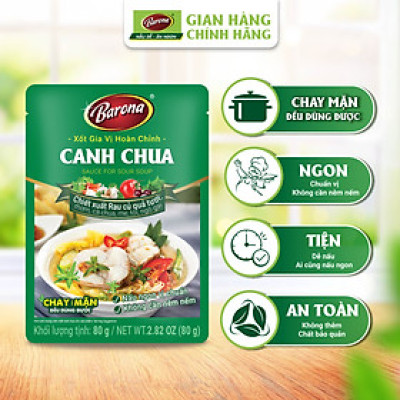 Gia Vị Canh Chua Barona 80g chay mặn dùng được, tươi ngon chuẩn vị không cần nêm nếm