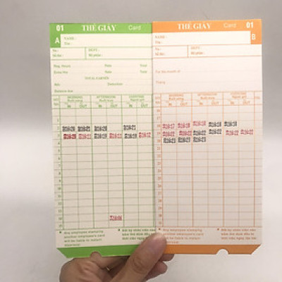 5 Xấp thẻ giấy để chấm công ( dùng cho các dòng Máy chấm công thẻ giấy) - Hàng nhập khẩu