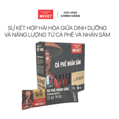 Cà phê Nhân Sâm -thương hiệu MR.VIET ( 12 gói  *20gr )