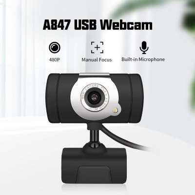 Webcam HXSJ A847 480P  Lấy nét Tích hợp Micrô hấp thụ âm thanh cho Máy tính để bàn, laptop