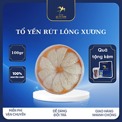 Tổ yến rút lông xương hộp 100gr - Tổ yến nguyên chất Đỗ Thị Toán - Bổ phế trừ ho - Tăng cường miễn dịch - Tặng túi giấy, táo đỏ, đường phèn