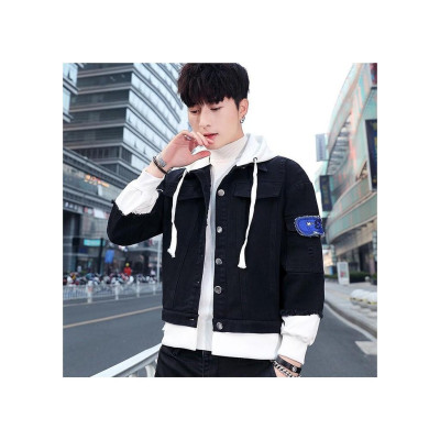 Áo khoác nam đẹp phối nón nỉ màu đen rất hot hàng bao chất-A3104