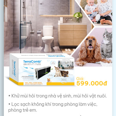Lọc Khử mùi Thú Cưng/ Phòng Em Bé/ Mùi Nước Tiểu/Phòng Thể Dục - Terracomb Nhật Bản-Japan Air Filter