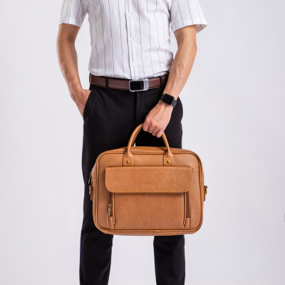 Cặp công sở Trita ( Thời trang nam đựng vừa laptop 14 inch - Cặp da TCA6 )