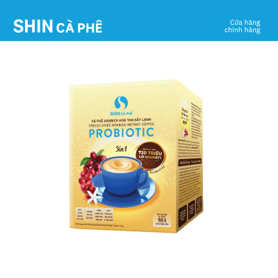 Cà phê hòa tan Arabica sấy lạnh Probiotics 3 in 1 - SHIN Cà Phê - Hộp 10 gói