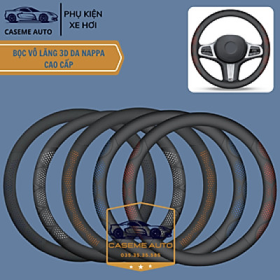 Bọc Vô Lăng Ô Tô 3D Da Nappa Cao Cấp – Siêu Mỏng, Thoáng Khí, Chống Trơn Trượt - Hàng Nhập Khẩu