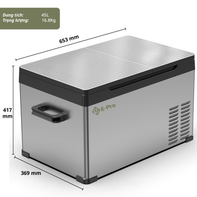 [Hàng Chính Hãng] Tủ lạnh ô tô di động E-pro CD45 - Làm đá siêu tốc - Cắm trại hoặc sử dụng tại nhà