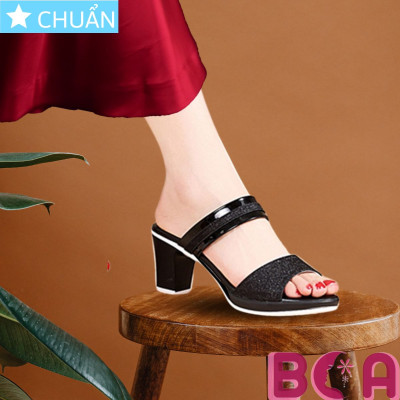Sandal cao gót nữ 6p RO575 ROSATA tại BCASHOP đế dày, mặt nhám kim tuyết thời trang và lộng lẫy
