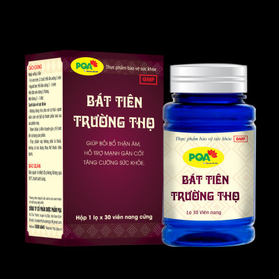 Viên nang Bát Tiên Trường Thọ PQA Giúp Bồi Bổ Thận Âm, Mạnh Gân Cốt Và Tăng Cường Sức Khỏe Hộp 30 Viên