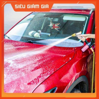 Bộ dây vòi xịt nước rửa xe, tưới cây . tăng áp 3 lần, loại 20m 206236 đầu đồng,đai +tặng mở chai