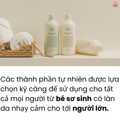 Combo Nước Giặt Xả Quần Áo Không Gây Kích Ứng Da Nhập Khẩu Hàn Quốc Bebesup