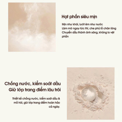 COMBO Phấn phủ kiềm dầu hoàn hảo KEILEI + Phấn nước đa năng 3 trong 1  KEILEI -  3 in 1 Radiance Cushion  KEILEI