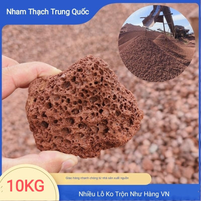 Đá nham thạch đỏ Trung Quốc cỡ to lọc nước cho bể cá cảnh 500Gr