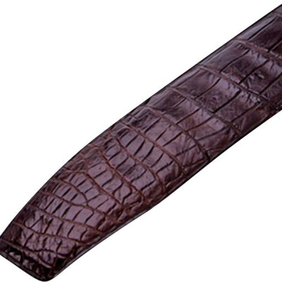 Thắt Lưng Nam Da Cá Sấu Gai Bụng Bản Lớn Đầu Kim Huy Hoàng HT4231 - Nâu Đất