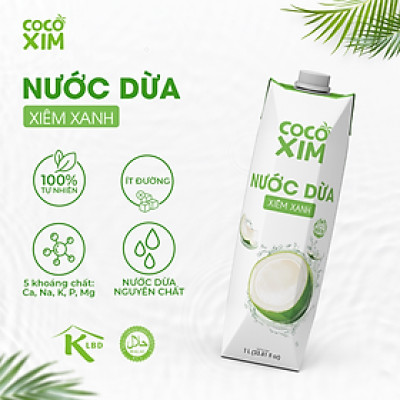 NƯỚC DỪA TƯƠI_Nước dừa đóng hộp Cocoxim Xanh dung tích 1000ml/Hộp