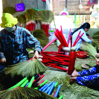 Chổi đót quét nhà, chổi chít  cán trúc rẻ bền đẹp Cao Cấp Đã Làm Sạch Bụi Bông Cỏ