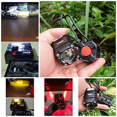 (LOẠI TỐT) Đèn led trợ sáng xe máy 2 màu cốt pha B.M.A bi cầu bản đặc biệt 4 chế độ mẫu mới hàng víp siêu gom , phụ kiện xe máy