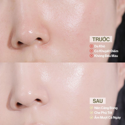 Phấn nước trang điểm căng bóng thuần chay GLAMRR Q VEGAN SUPER GLOW CUSHION (1 lõi x 15g) by Gilaa