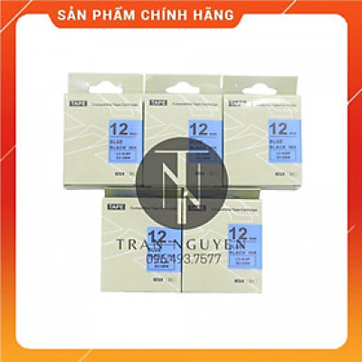 [Combo 5 cuộn] Nhãn in Tepra SC12BW (LC-4LBP) - Chữ đen nền dương 12mm x 8m - Hàng nhập khẩu