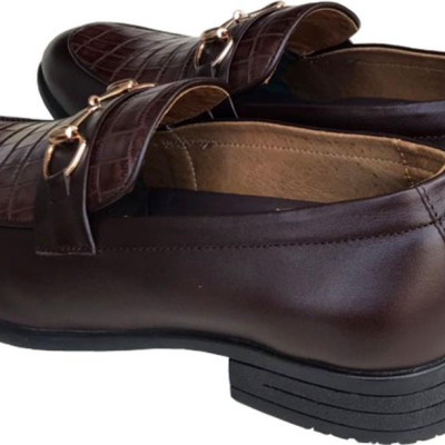 Giày tây nam Trường  Hải da bò dập vân cá sấu màu nâu  cao cấp đế cao 4cm GT210