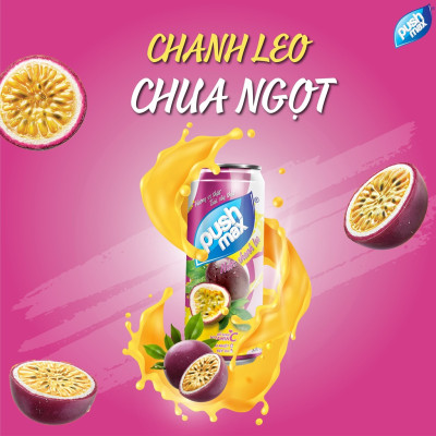 Lốc 6 Lon Nước Trái Cây Chanh Leo Pushmax (320ml x 6 Lon)