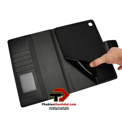 Bao da dạng ví cho SamSung Galaxy Tab S6 Lite 2022 P613 P619 hiệu Hanman có quai cài chắc chắn - Hàng chính hãng