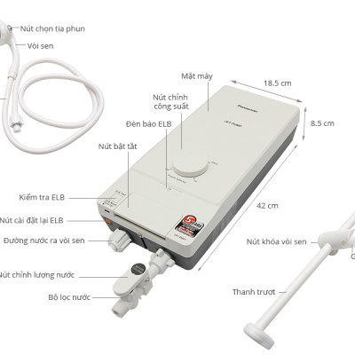 Máy nước nóng Panasonic DH-4MP1VW 4500W - Hàng chính hãng (chỉ giao HCM)