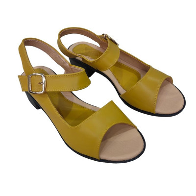 Giày Sandal Nữ Cao Gót Da Bò Thật TiTi ĐÔ Cao Cấp 4cm DNU2132d