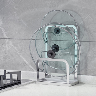 Kệ để nắp nồi 3 tầng inox 304 dán tường đa năng Hobby home decor TT05