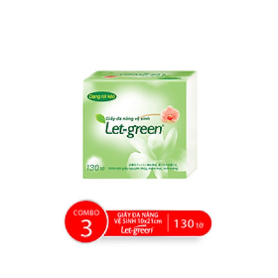Combo Bao Khăn Giấy Vệ Sinh Đa Năng LET-GREEN 10*21cm, 130 Tờ/Bao