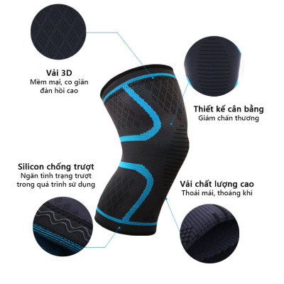 Băng bảo vệ đầu gối Rhino 7718 (1 Đôi) Bó gối thể thao Đai bảo vệ khớp gối - Hàng chính hãng dành cho cả nam và nữ