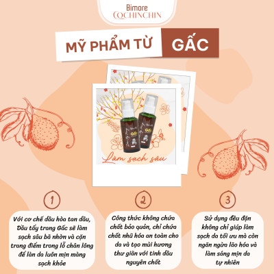 Dầu tẩy trang Gấc Bimore sạch sâu ngừa mụn thâm sáng hồng da _120ML