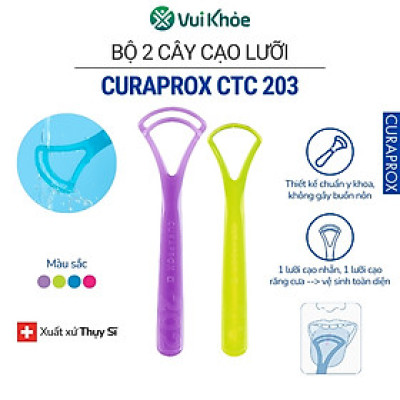Bộ dụng cụ cạo lưỡi Curaprox CTC 203 | Hộp 2 cái gồm CTC 201 và CTC 202 | Mã SP 73320029