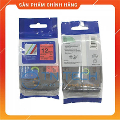 Nhãn In TNE-S431 - Đen nền đỏ 12mm x 8m - Dùng cho máy in BROTHER - AIMO - PUTY [Hàng nhập khẩu]