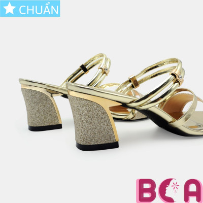 Giày cao gót nữ 5p RO539 ROSATA tại BCASHOP hở mũi, quai ngang 2 dây có thể mang theo nhiều kiểu, màu vàng