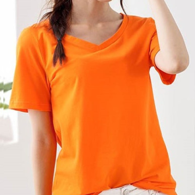 Áo thun nữ cổ tim ngắn tay nhiều màu A04