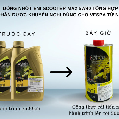 (HCM) Nhớt Eni I-Ride Scooter MA2 5W40 full tổng hợp 1.2L