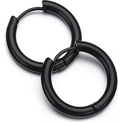 Bông tai nam inox khuyên tròn 14mm BT233 - 2 chiếc